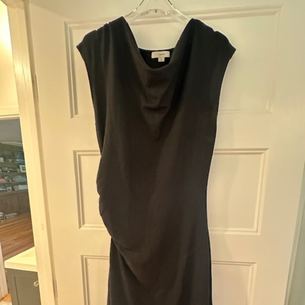 Black sleeveless sweater dress